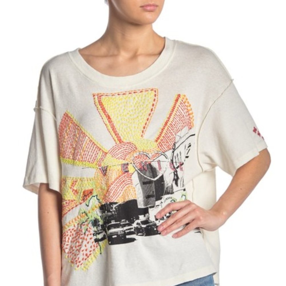 Free People We The Free Road House Tee XS oversized fits like a medium